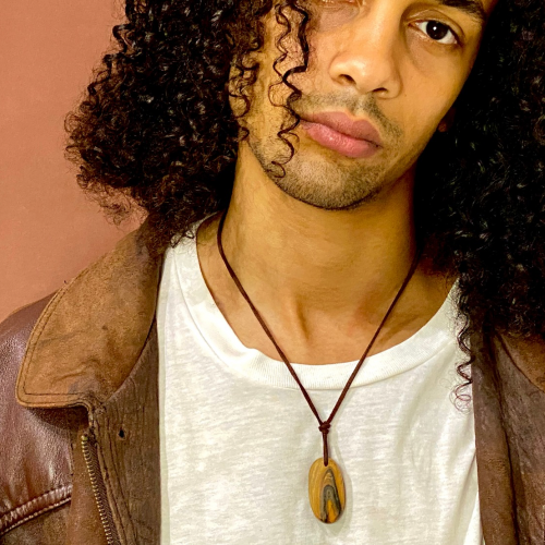 Men’s Petrified Wood Necklace