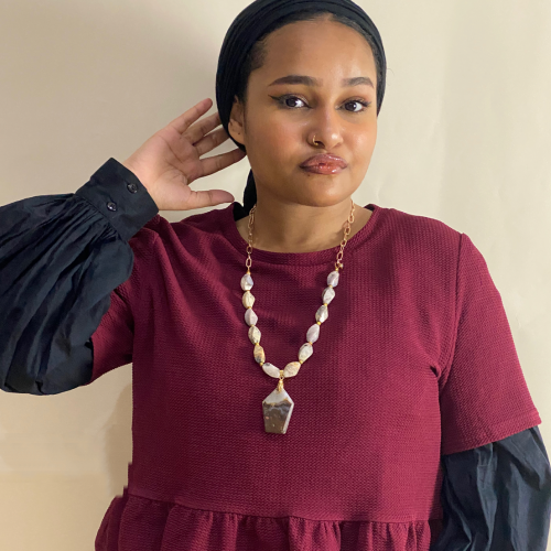 Agate Necklace with Picture Agate Pendant