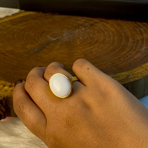 scolecite stone ring