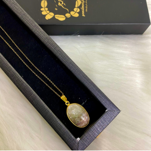 Lodolite quartz necklace