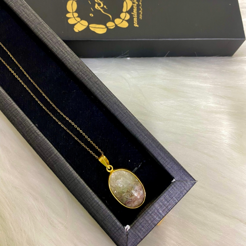 Lodolite quartz necklace