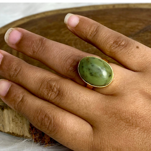 Jade stone ring