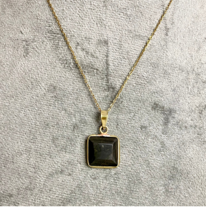 Black jasper stone necklace
