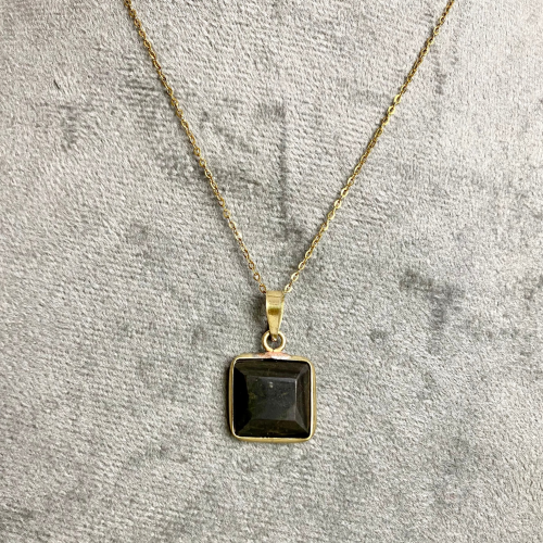 Black jasper stone necklace