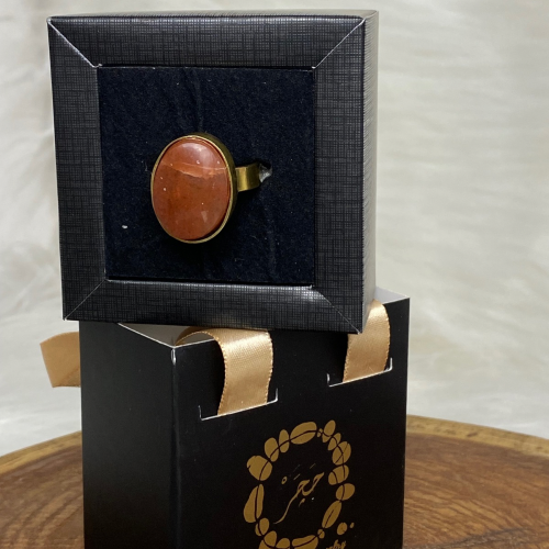 Red agate stone ring