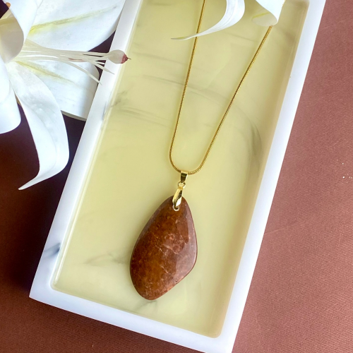 Red jasper stone necklace