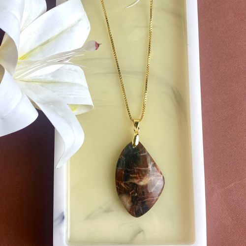 Jasper stone necklace