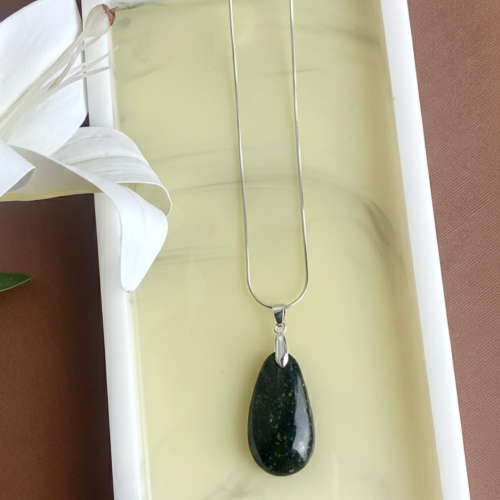 Black jasper stone necklace