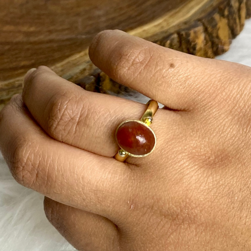Carnelian Agate stone ring