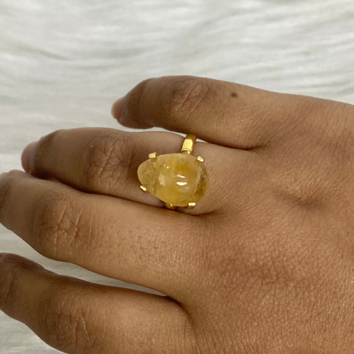 Citrine stone ring