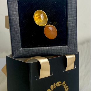 Citrine & carnelian Agate ring