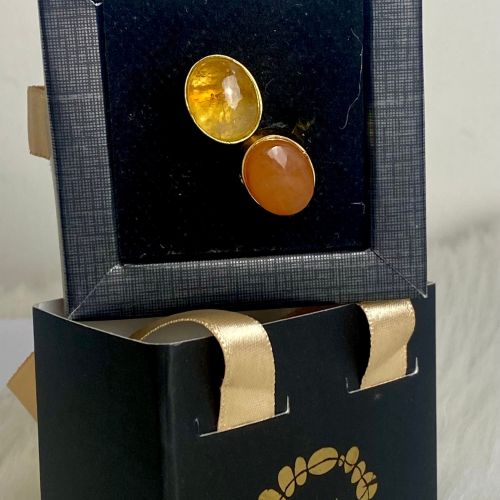 Citrine & carnelian Agate ring