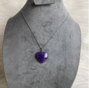 Heart shaped Amethyst  necklace