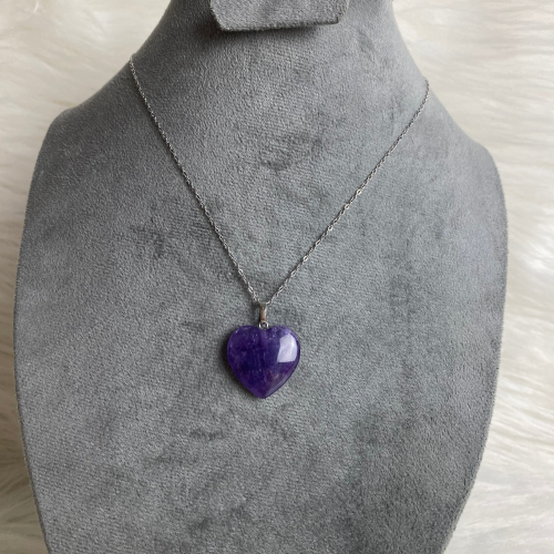 Heart shaped Amethyst  necklace