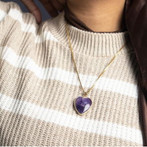 Heart shaped Amethyst necklace