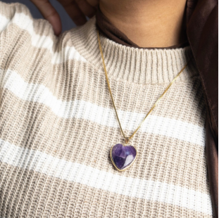 Heart shaped Amethyst necklace