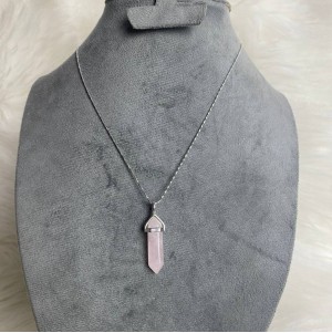 rose quartz stone necklace