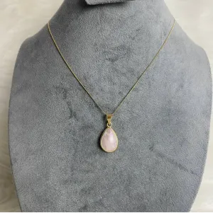 rose quartz stone necklace
