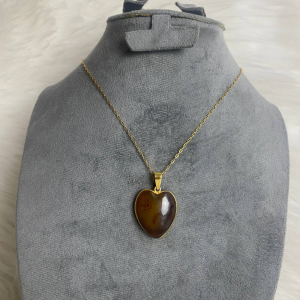 Heart shaped brown Agate necklace