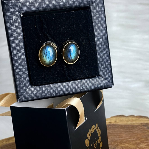 Labradorite stone earrings 