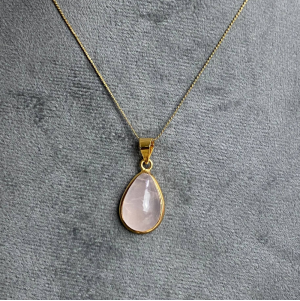 rose quartz stone necklace