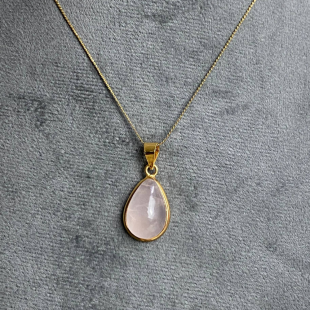 rose quartz stone necklace