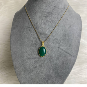 green Agate stone necklace 