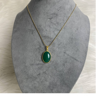 green Agate stone necklace 
